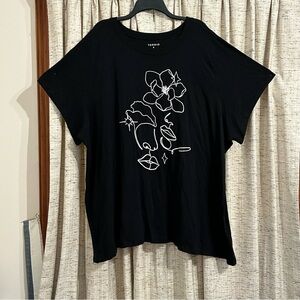 Torrid Vintage Tee - Super Soft Slub Line Motion Black - 6X
